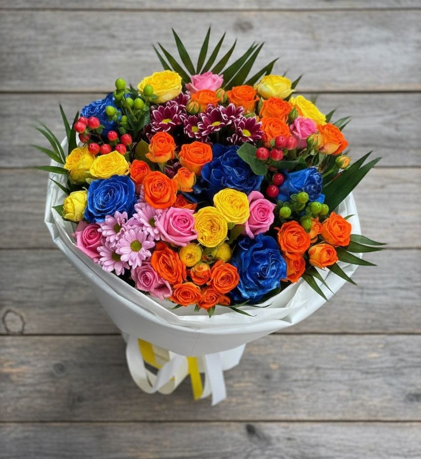 Букет цветов из: Розы и Хризантемы в Афанасьево