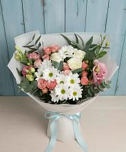 Букет цветов из:  Розы, Лизиантусы и Хризантемы в Афанасьево