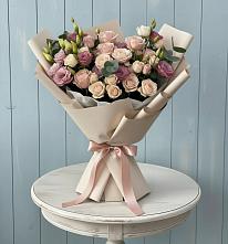 Букет цветов из:  Розы и Лизиантусы #REPLACE_PRED# Афанасьево