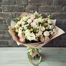 Букет цветов из:  Альстромерии, Розы и Хризантемы #REPLACE_PRED# Афанасьево