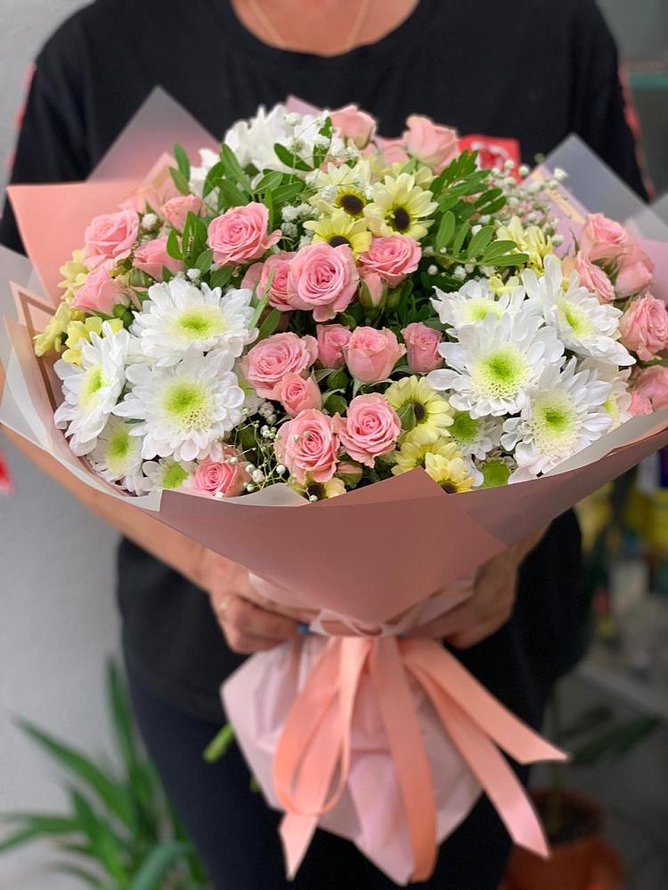 Букет цветов из: Розы и Хризантемы в Афанасьево