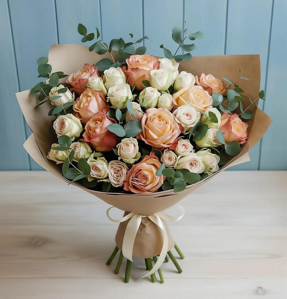 Букет цветов из: Альстромерии и Розы в Афанасьево