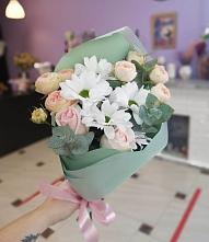 Букет цветов из:  Хризантемы и Розы #REPLACE_PRED# Афанасьево