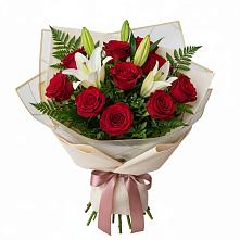 Букет цветов из:  Лилии и Розы в Афанасьево