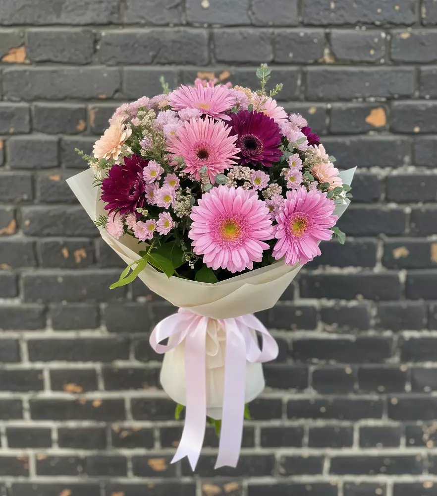 Букет цветов из: Герберы и Хризантемы в Афанасьево