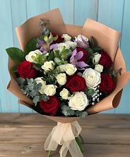 Букет цветов из:  Розы и Альстромерии #REPLACE_PRED# Афанасьево