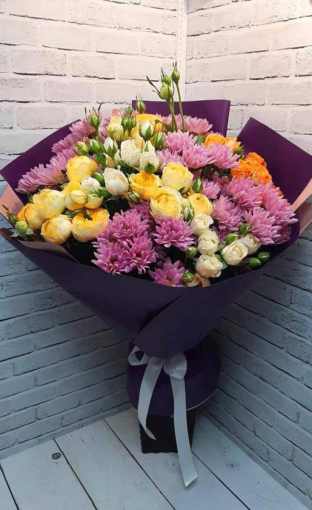 Букет цветов из: Хризантемы и Розы в Афанасьево