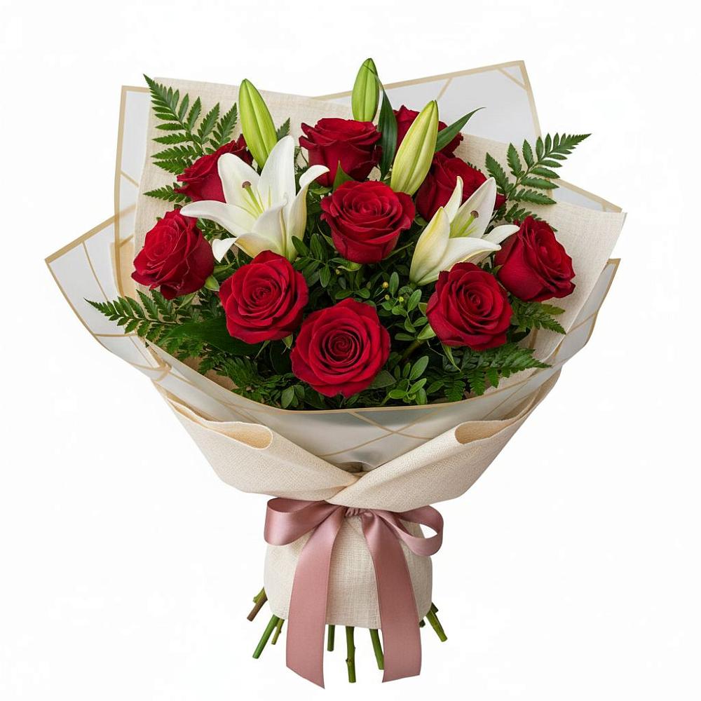 Букет цветов из: Лилии и Розы в Афанасьево