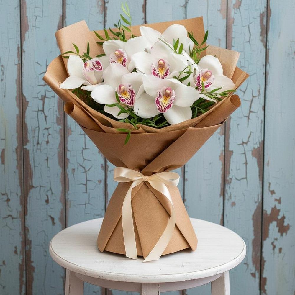 Букет цветов из: Орхидеи и Розы в Афанасьево