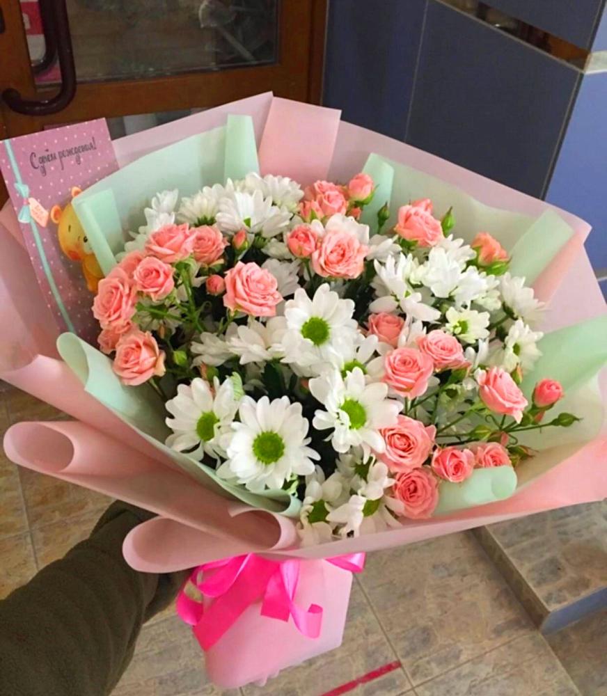 Букет цветов из: Розы и Хризантемы в Афанасьево