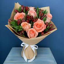 Букет цветов из:  Розы и Альстромерии в Афанасьево
