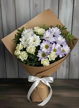 Букет цветов из:  Хризантемы и Розы в Афанасьево