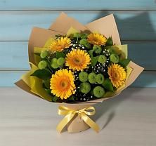 Букет цветов из:  Герберы и Хризантемы в Афанасьево