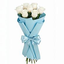 Букет 7 белых роз Проуд в Афанасьево