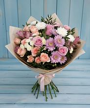 Букет цветов из:  Хризантемы, Розы и Альстромерии в Афанасьево