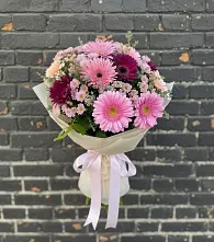 Букет цветов из:  Герберы и Хризантемы в Афанасьево