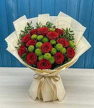 Букет цветов из:  Розы и Хризантемы в Афанасьево