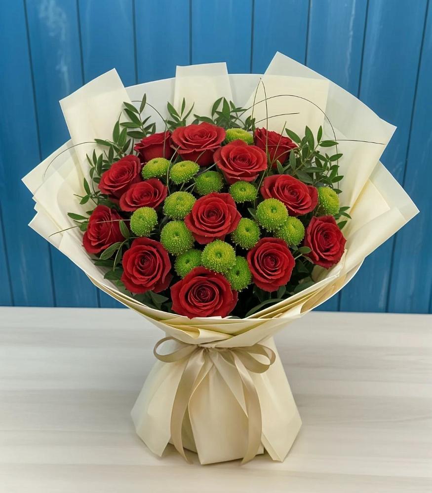 Букет цветов из: Розы и Хризантемы в Афанасьево