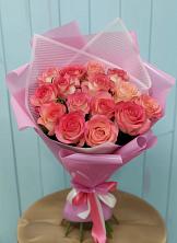 Букет 15 Розовых роз Равель в Афанасьево